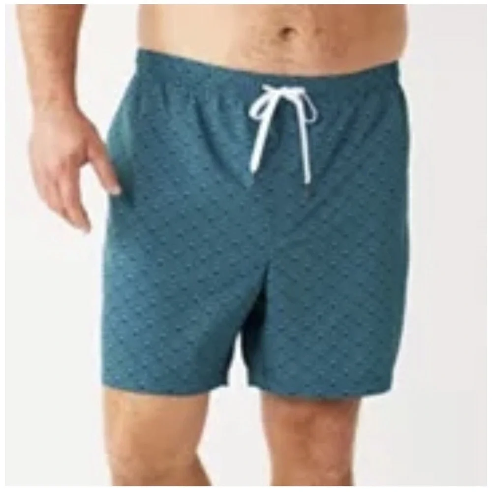 Sonoma Mens Wave Geo Swim Trunks Size XL TL  NWT Blue‎ Swim Trunks